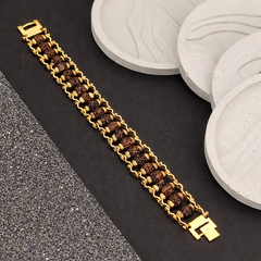 Natural 5 Mukhi Rudraksha Fine Gold Plated Bracelet