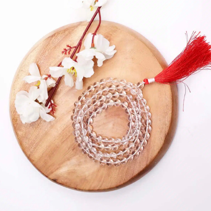 Natural Clear Quartz Prayer Jaap Mala