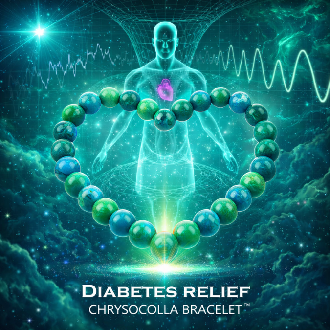 Natural Chrysocolla Diabetes Sugar Control Healing Bracelet