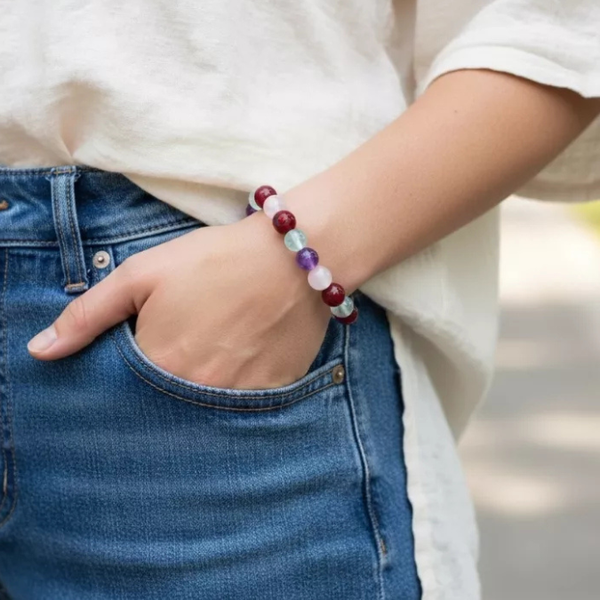 Natural Crystal Ruling Number ( मूलांक ) 2 Bracelet