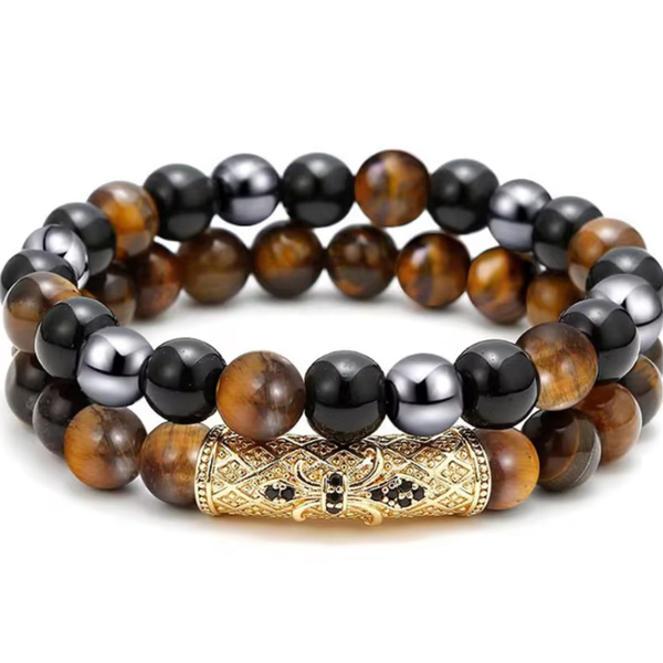 Natural Tiger Eye With Triple Protection Bracelet