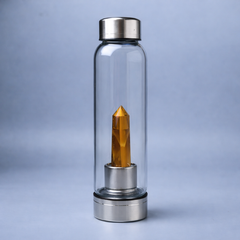 Natural Tiger Eye Pencil With Glass Water Bottle