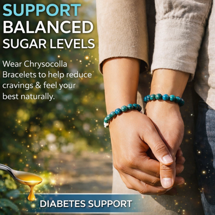 Natural Chrysocolla Diabetes Sugar Control Healing Bracelet