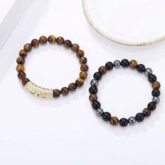 Natural Tiger Eye With Triple Protection Bracelet