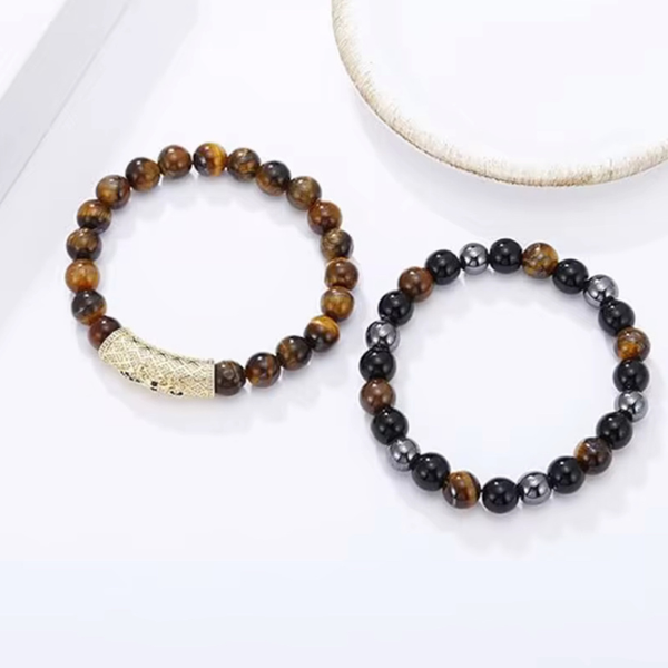 Natural Tiger Eye With Triple Protection Bracelet