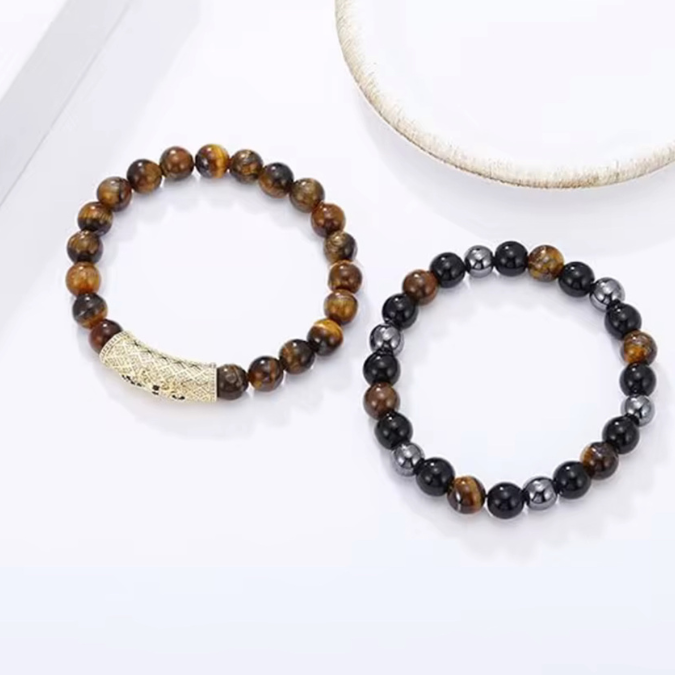 Natural Tiger Eye With Triple Protection Bracelet