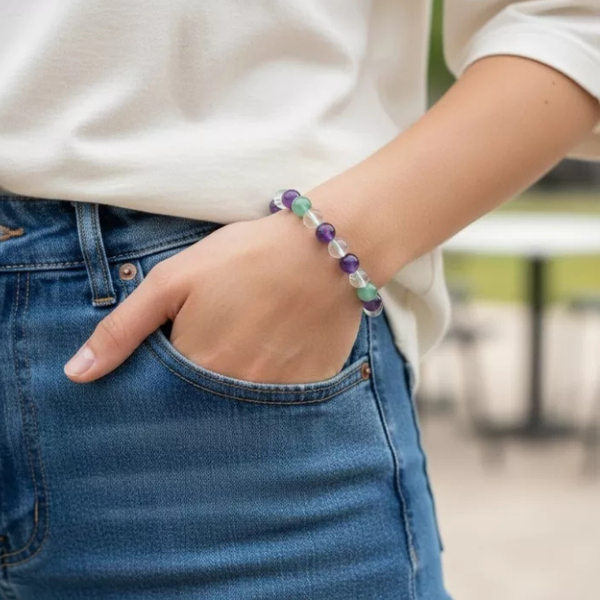 Natural Crystal Ruling Number ( मूलांक ) 3 Bracelet