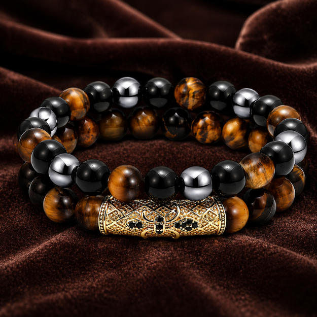 Natural Tiger Eye With Triple Protection Bracelet
