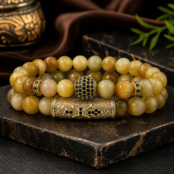 Natural Golden Tiger Eye Stone Charm Bracelet