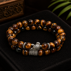 Natural Tiger Eye Tortoise Pair Bracelet