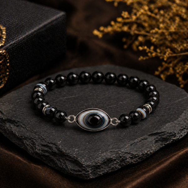 Natural Suleimani Hakik Eye Tumble Bracelet