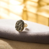 Natural Pyrite Money Magnet Adjustable Ring