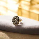 Natural Pyrite Money Magnet Adjustable Ring