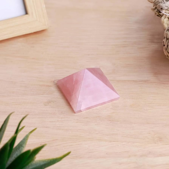 Natural Rose Quartz Stone Pyramid