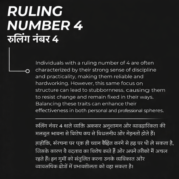 Natural Crystal Ruling Number ( मूलांक ) 4 Bracelet