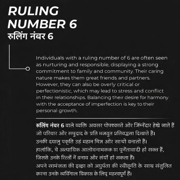 Natural Crystal Ruling Number ( मूलांक ) 6 Bracelet