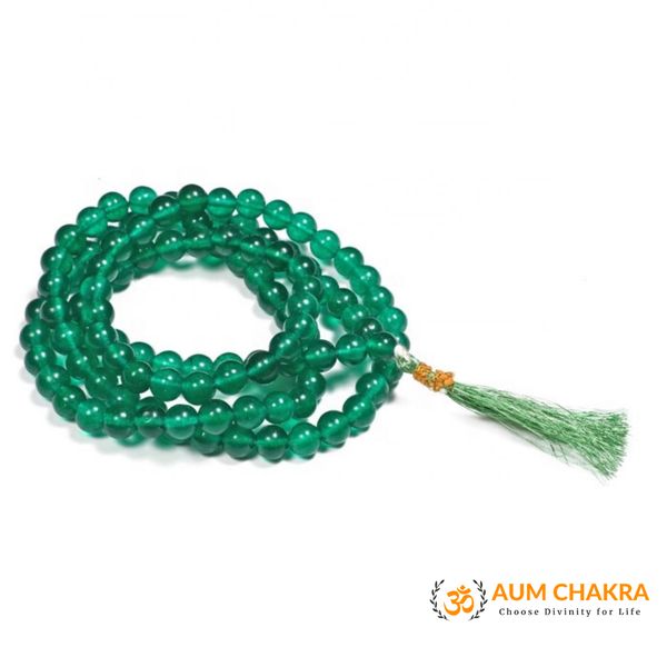 Natural Green Jade Japa Mala