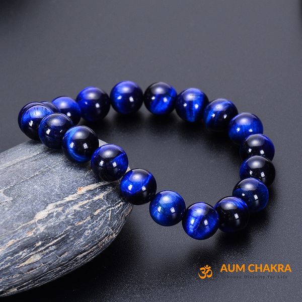 Natural Blue Tiger Eye Stone Bracelet For Good Luck