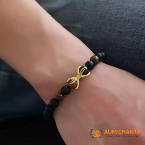 Natural Tiger Eye & Matt Agate Protection Bracelet