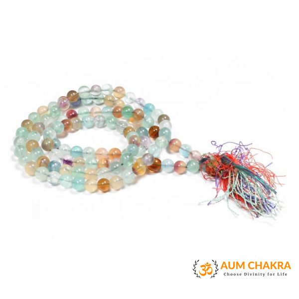Natural Multi Fluorite Japa Mala