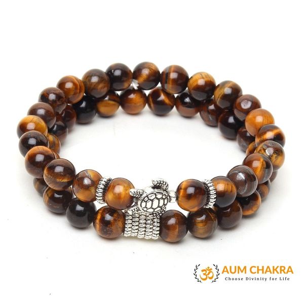 Natural Tiger Eye Tortoise Pair Bracelet