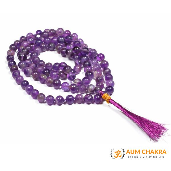 Natural Amethyst Stone Jap Mala