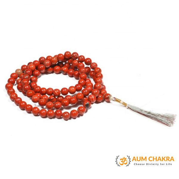 Natural Red Jasper Japa Mala