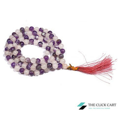 Natural Rose Quartz & Amethyst Japa Mala