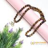 Natural Tiger Eye Om Buddha Happiness Pendant Mala