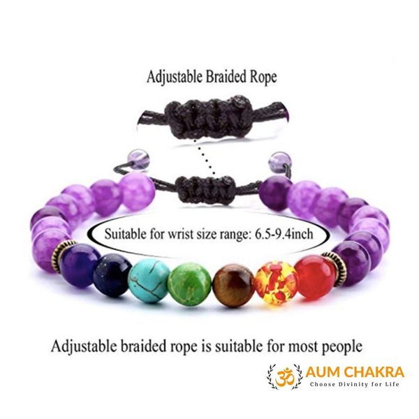 7 Chakra & Lava Stone Healing Bracelet | For Balancing & Grounding