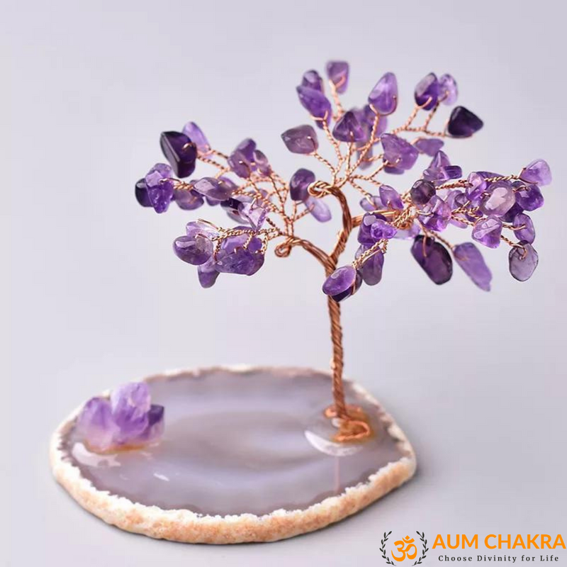 Natural Amethyst Plate Tree