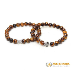 Natural Tiger Eye Tortoise Pair Bracelet