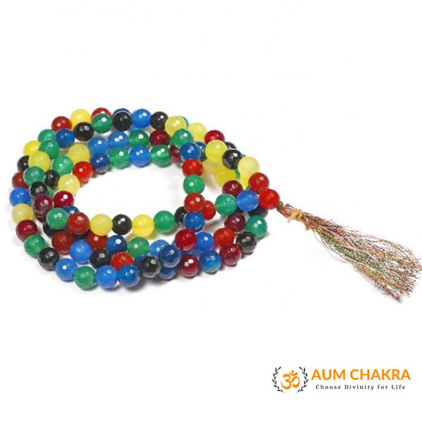 Natural Chakra Faceted Jap Mala
