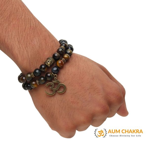 Black matte onyx Buddha bracelet with seven chakra beads - braceletsforever