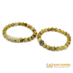 Natural Golden Tiger Eye Stone Charm Bracelet