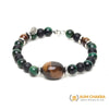Natural Green Tiger Eye & Brown Tiger Eye Tumble Bead Bracelet