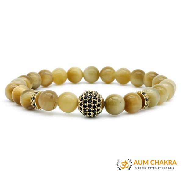 Natural Golden Tiger Eye Stone Charm Bracelet