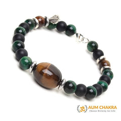 Natural Green Tiger Eye & Brown Tiger Eye Tumble Bead Bracelet