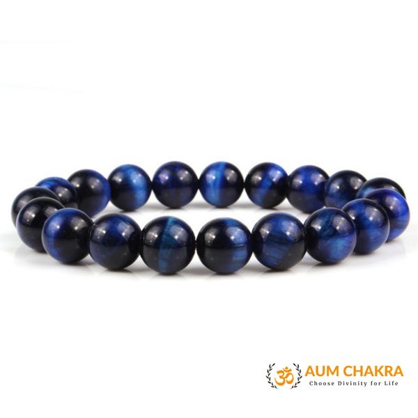 Natural Blue Tiger Eye Stone Bracelet For Good Luck