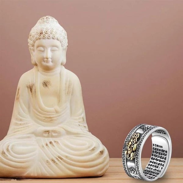 Buy1 Get1 Free Fengshui Pixiu God Wealth Mantra Authentic Ring