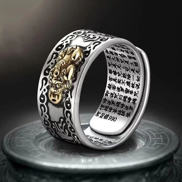Buy1 Get1 Free Fengshui Pixiu God Wealth Mantra Authentic Ring